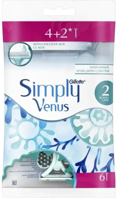 Gillette Simply Venus 2 Еднократна дамска самобръсначка 4+2 бр