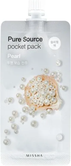 Missha Pure Source Pocket Pack Нощна озаряваща маска за лице с перлени частици 10 мл