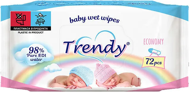 Бебешки влажни кърпички 72 бр.