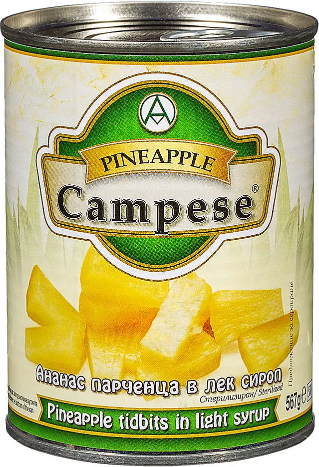 Ананас парченца/на шайби в лек сироп
