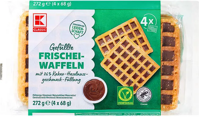 Гофрети с пресни яйца
с какаов пълнеж