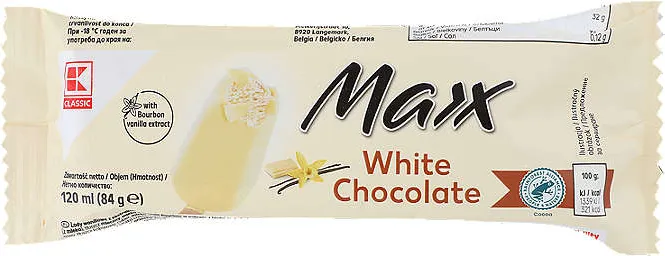 Бял шоколадов сладолед Maxx