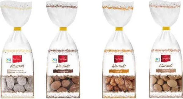 Бадеми с коледна глазура