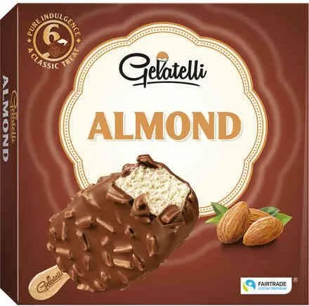 Сладолед на клечка с бадеми