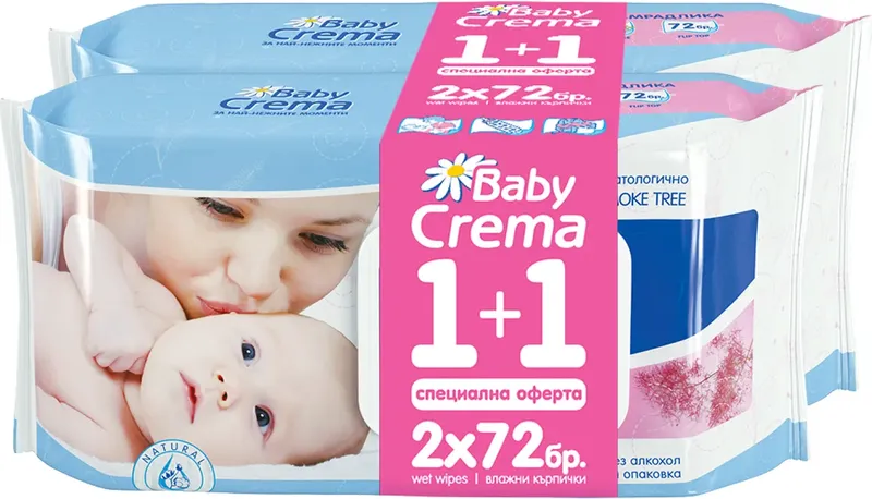 Baby crema Бебешки влажни кърпички