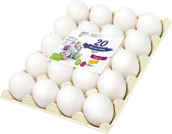 Пресни бели яйца Размер M