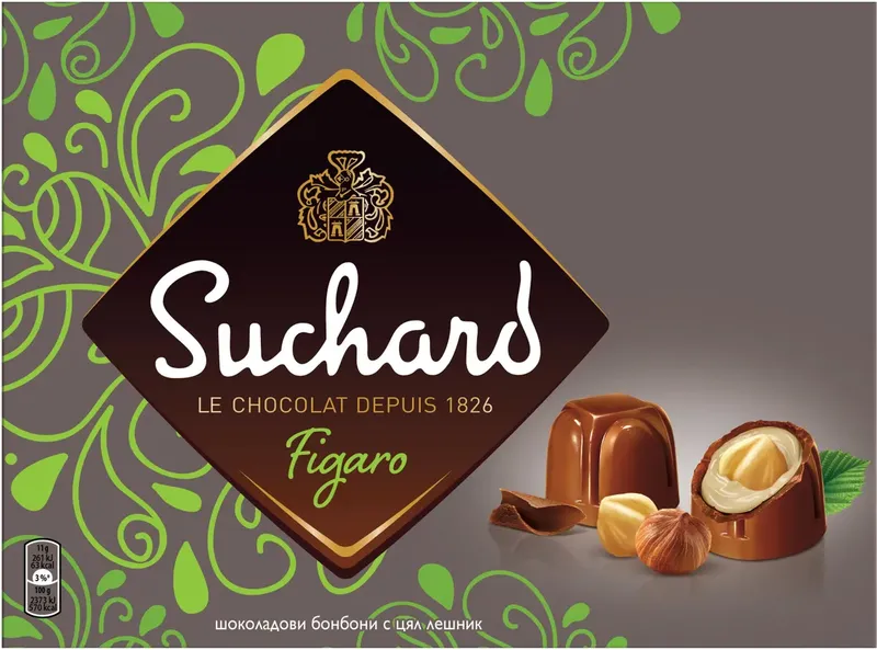 Suchard Figaro Шоколадови бонбони с лешник