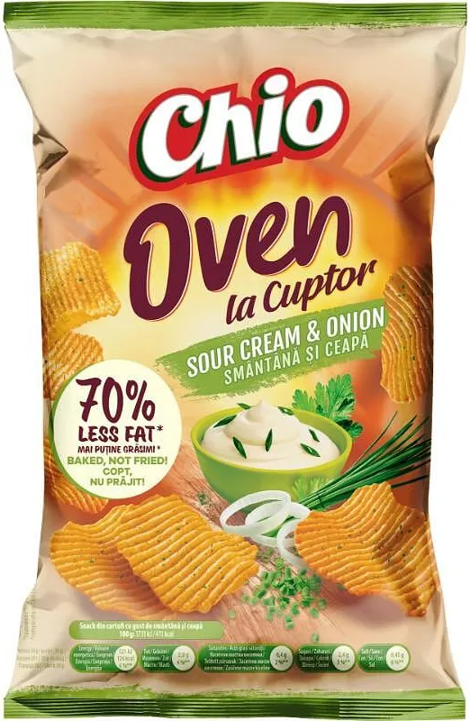 Печен чипс CHIO със сметана и лук 125 гр.