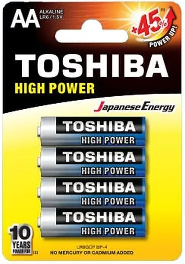 Алкални батерии TOSHIBA  HP AA 4бр. LR6