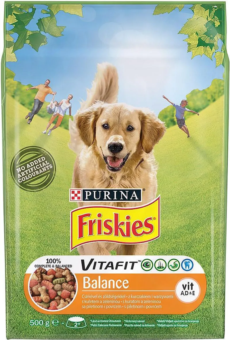 PURINA® FRISKIES® BALANCE  за кучета в зряла възраст, Пиле, Зеленчуци, 500g