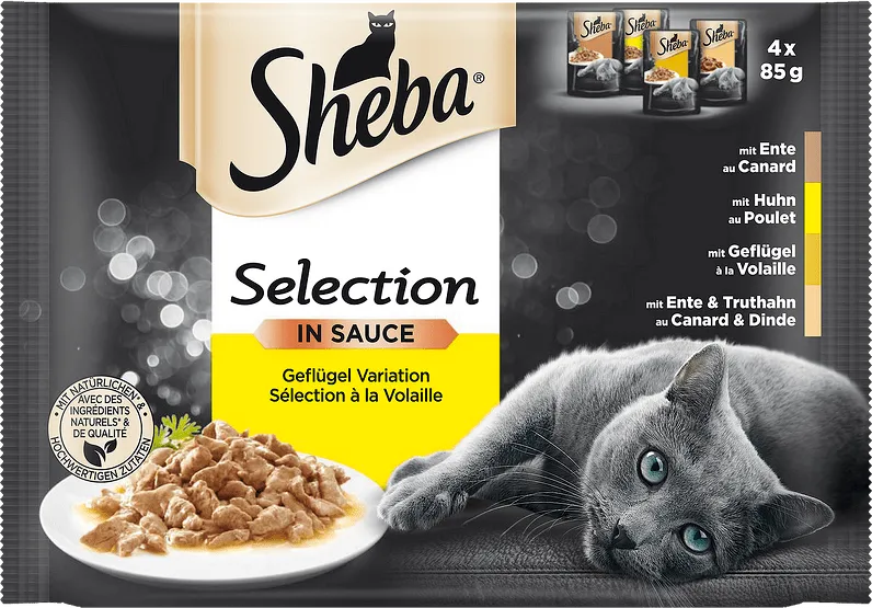 Пауч котка SHEBA птичи ястия 4x85г