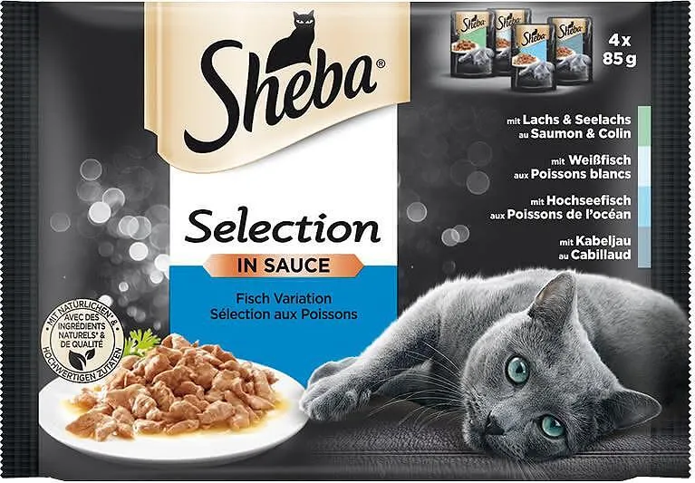 Пауч за котки SHEBA Selection рибно меню в сос 4x85 г