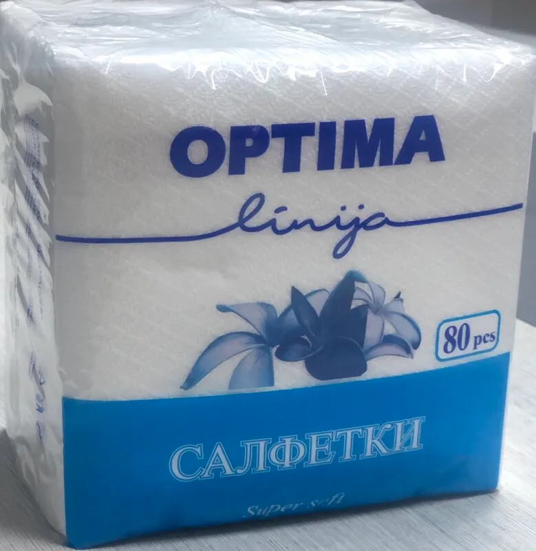 Салфетки OPTIMA 33x33см 80бр бели