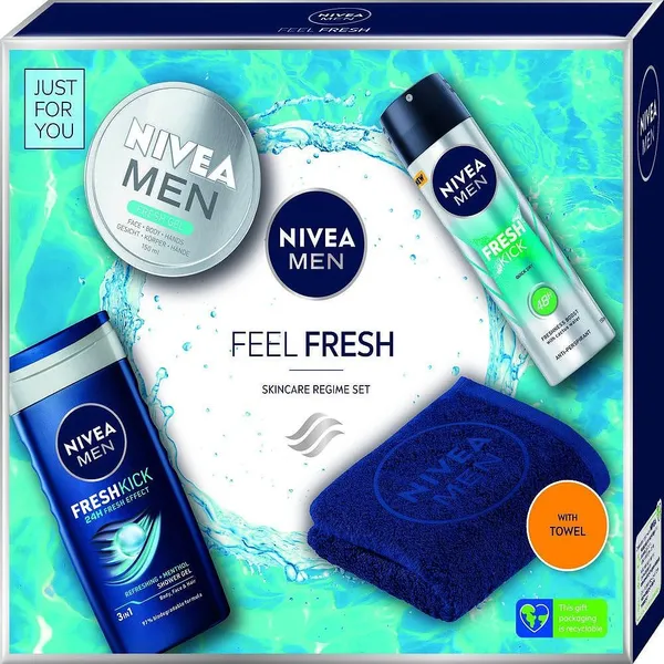 Подаръчен комплект NIVEA MEN Feel Fresh + кърпа