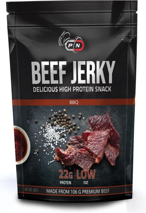 Сушено месо BEEF JERKY BBQ 60% протеин 40 г