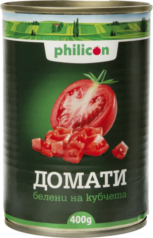 Домати PHILICON белени на кубчета 400 г