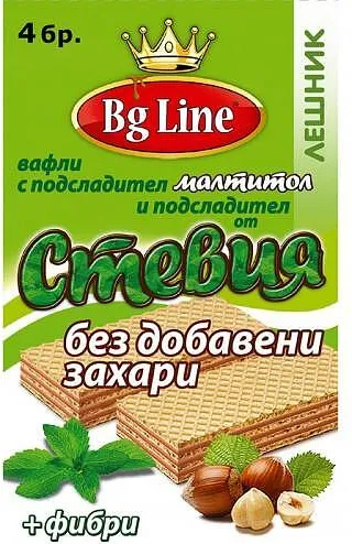 Вафли Стевия с лешник 4бр 90г