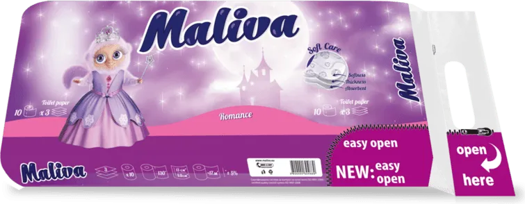 Тоалетна хартия MALIVA Romance 10 броя 3 пласта