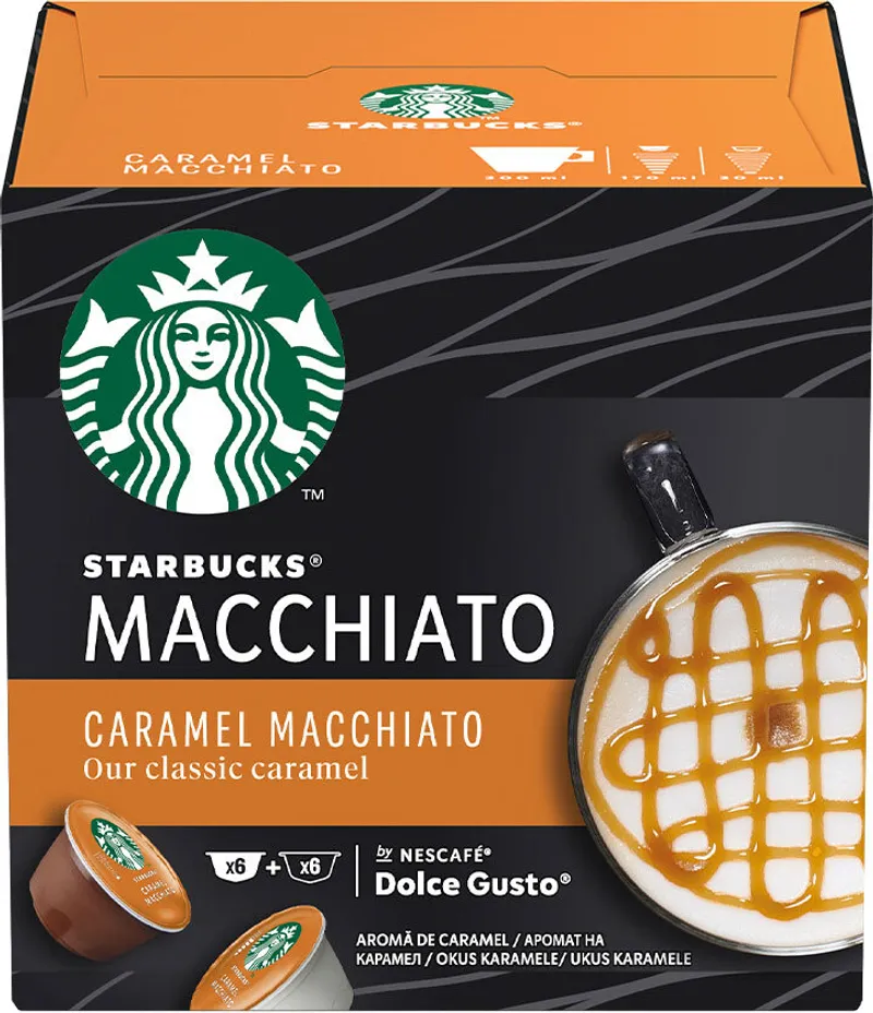 STARBUCKS Caramel Macchiato кафе капсули DOLCE GUSTO 12 бр./6 напитки