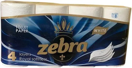 Тоалетна хартия ZEBRA White 4пл 8бр