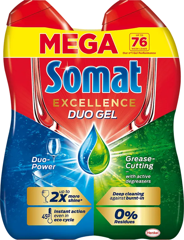Гел за съдомиялна SOMAT Excellence Duo gel 2x684 мл.
