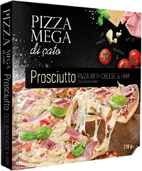 Замразена пица MEGA DI CATO Prosciutto с моцарела и шунка 310 гр.