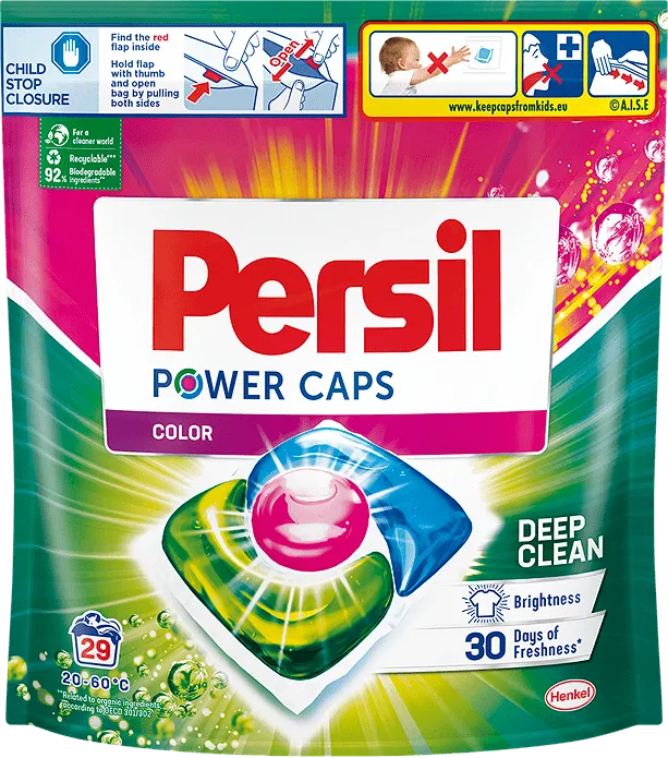 Капсули за пране PERSIL Power Caps Color Deep Clean 29 бр.