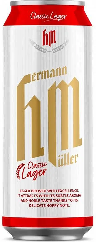 Бира HERMANN MUELLER Classic Lager 4% алк. 500 мл