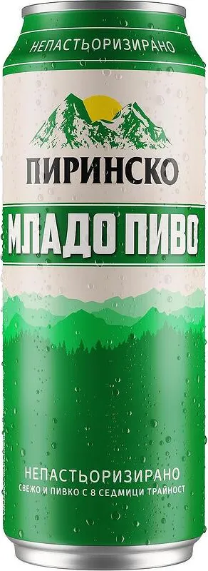 Бира ПИРИНСКО Младо пиво 4,4% 500 мл.