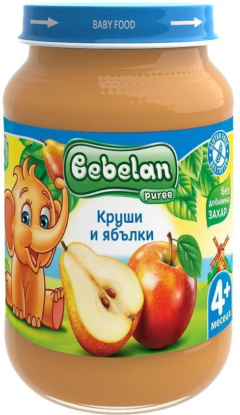 Пюре BEBELAN Круши и ябълки 4+ месеца 190 г