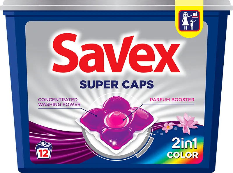 Капсули за пране SAVEX Color 12 броя