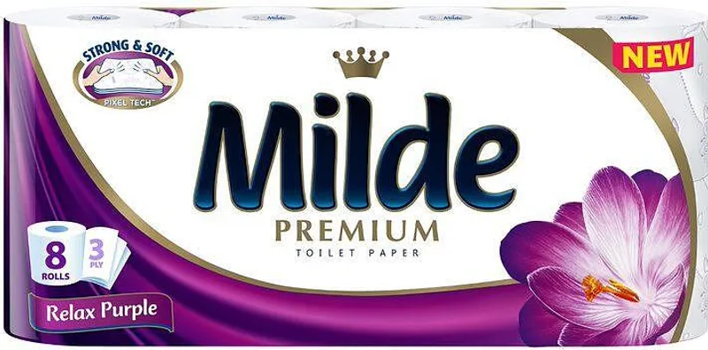 Тоалетна хартия MILDE Purple Relax 3пл 8бр