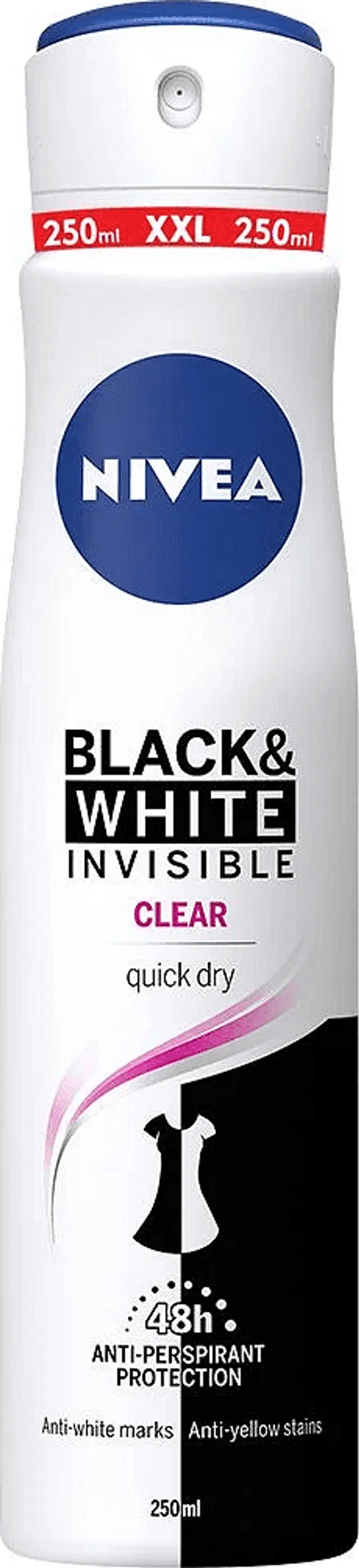 Део спрей NIVEA Invisible Black & White Clear 250 мл.