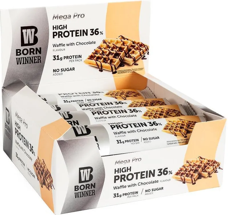 Протеинов бар BW Waffle with Chocolate 36.5% protein без захар 85 гр.