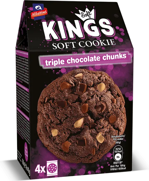 Бисквити SOFT KINGS троен шоколад 160 гр