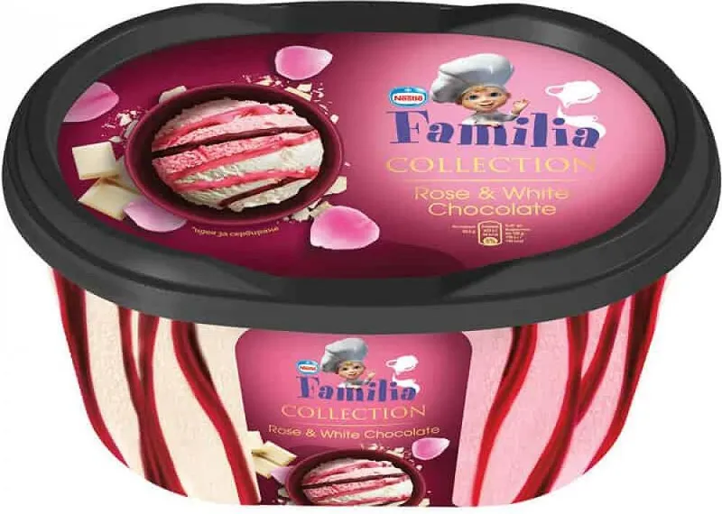 Сладолед FAMILIA Collection Rose & White Chocolate 505 гр.