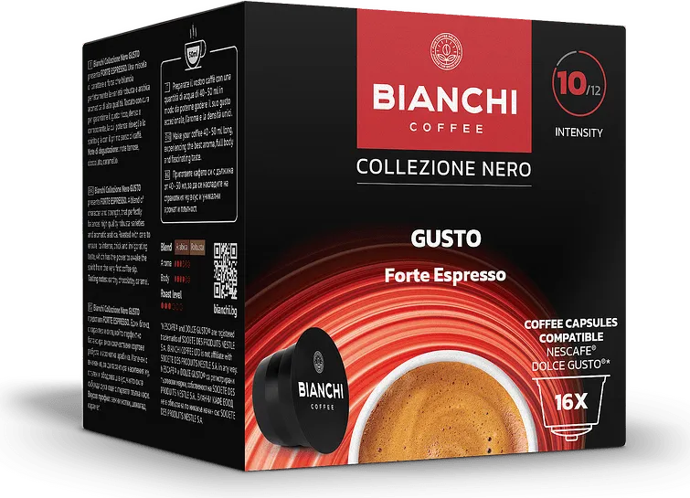 Кафе капсули BIANCHI Collezione Nero Gusto Forte Espresso 16 бр.