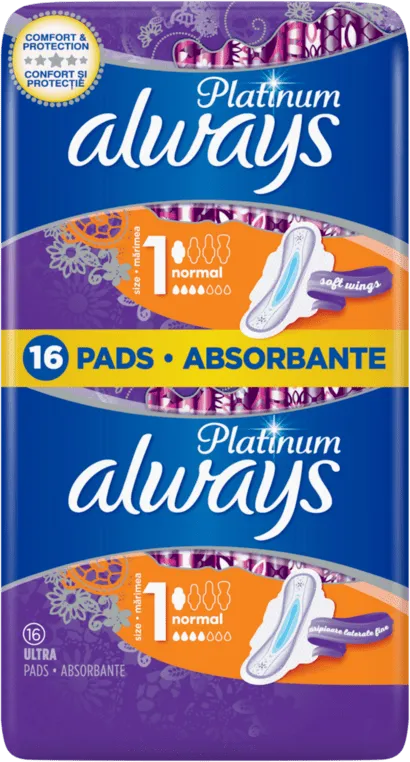 Дамски превръзки ALWAYS Platinum Normal Duo 4 капки 16 бр.