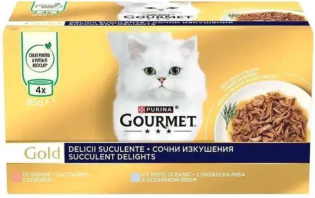 Пастет за котки GOURMET GOLD риба 4х85 г