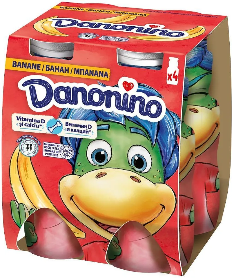 Млечна напитка DANONINO банан 4x100 гр