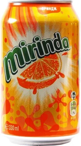 Газирана напитка MIRINDA портокал кен 330мл