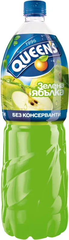 Напитка QUEENS Cool C Зелена ябълка 2 л