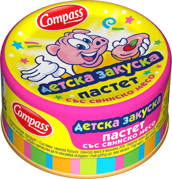 Пастет COMPASS детска закуска свинско  месо 100 г