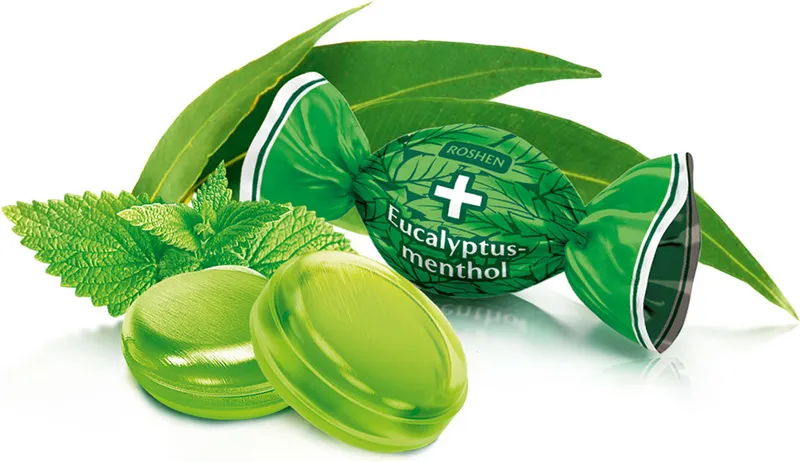 Карамелажни бонбони " ROSHEN-EUCALYPTUS-MENTHOL", на грамаж