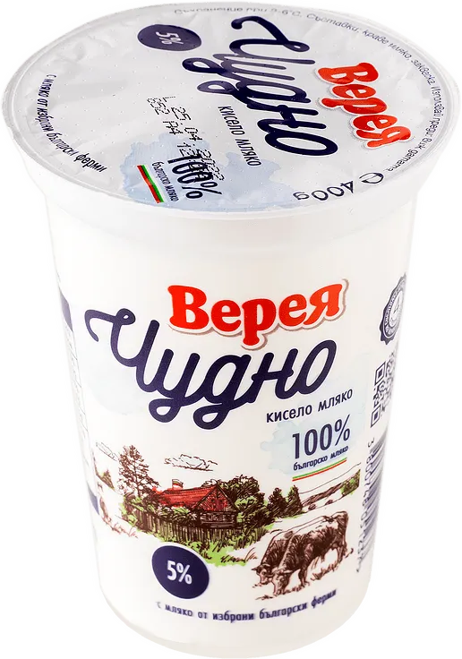 Кисело мляко ВЕРЕЯ Чудно 5% 400 г