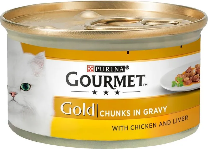 Пастет котки GOURMET GOLD пиле/дроб 85 гр.