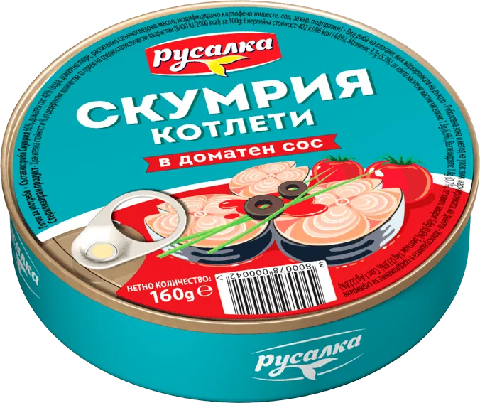 Скумрия РУСАЛКА в доматен сос 160 г