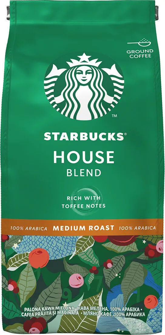 STARBUCKS House Blend, средно изпечено мляно кафе, пакет 200g