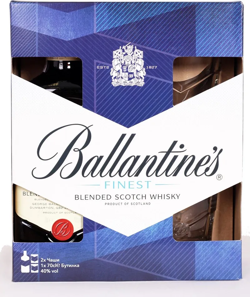 Уиски BALLANTINE'S 40% 700 мл с 2 чаши