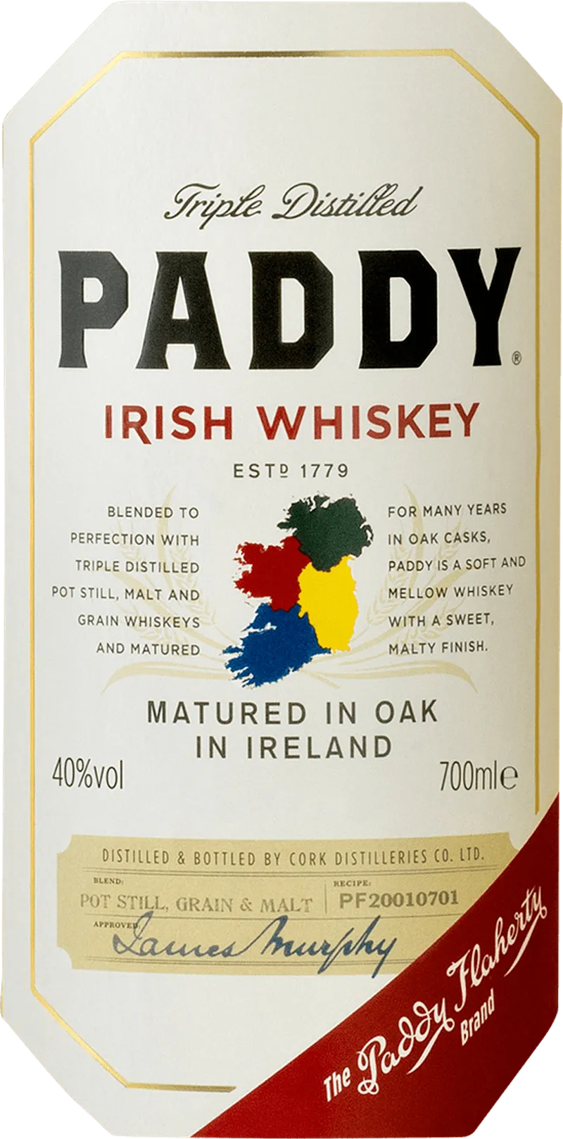 Ирландско уиски PADDY 40% алк. 700 мл